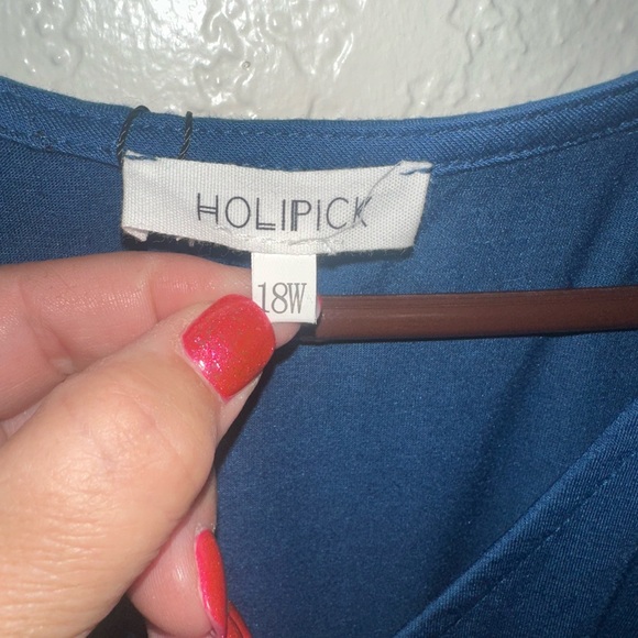 Blue Sleeveless Button-Down Dress - Picture 5 of 5